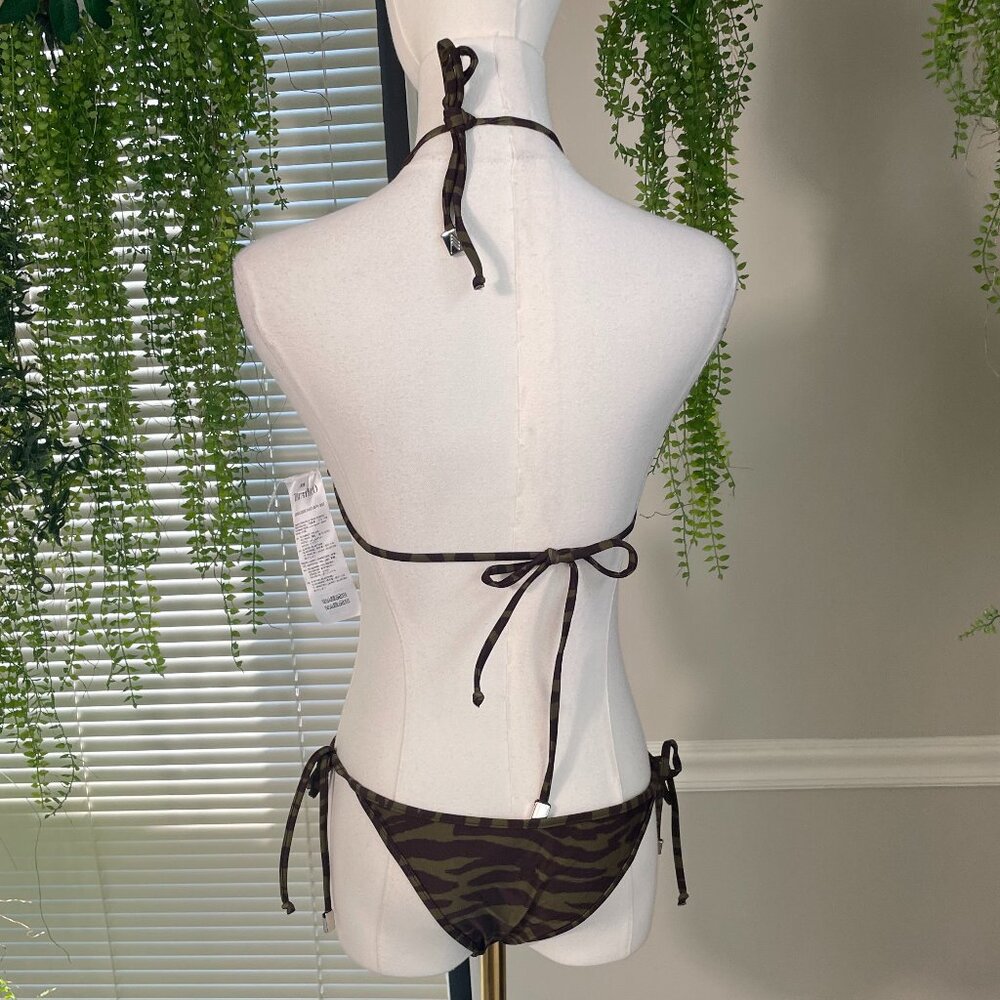 (NWT) Attico | Zebra Printed Bikini Set In Brown - Picture 2 of 6